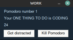 Pomodoro Work Timer Screencapture